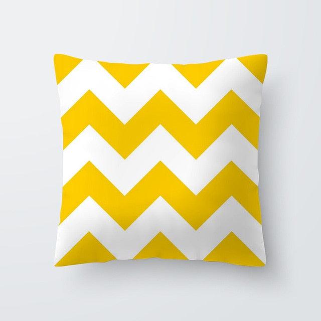 Yellow Pillow Case Cushion Cover Geometric Polyester Pillowcase 45x45CM