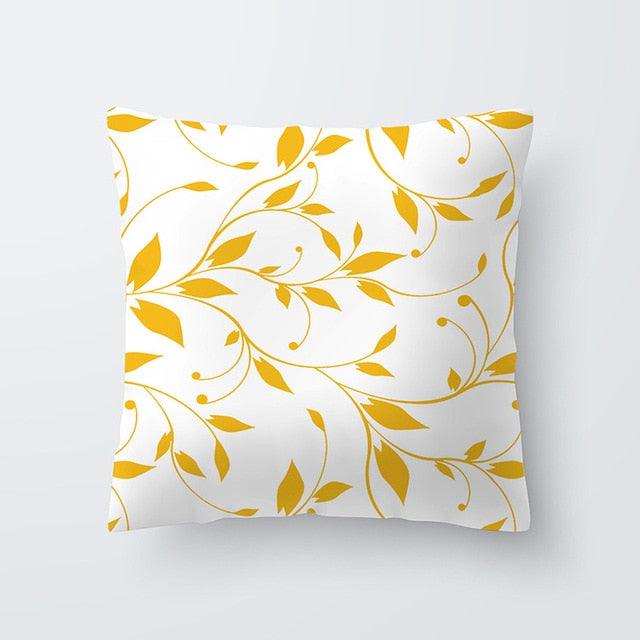 Yellow Pillow Case Cushion Cover Geometric Polyester Pillowcase 45x45CM