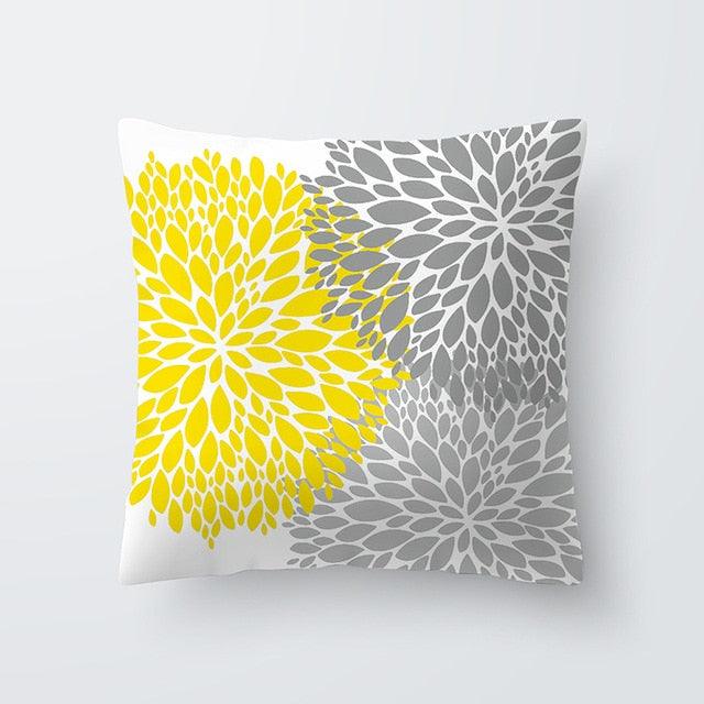 Yellow Pillow Case Cushion Cover Geometric Polyester Pillowcase 45x45CM
