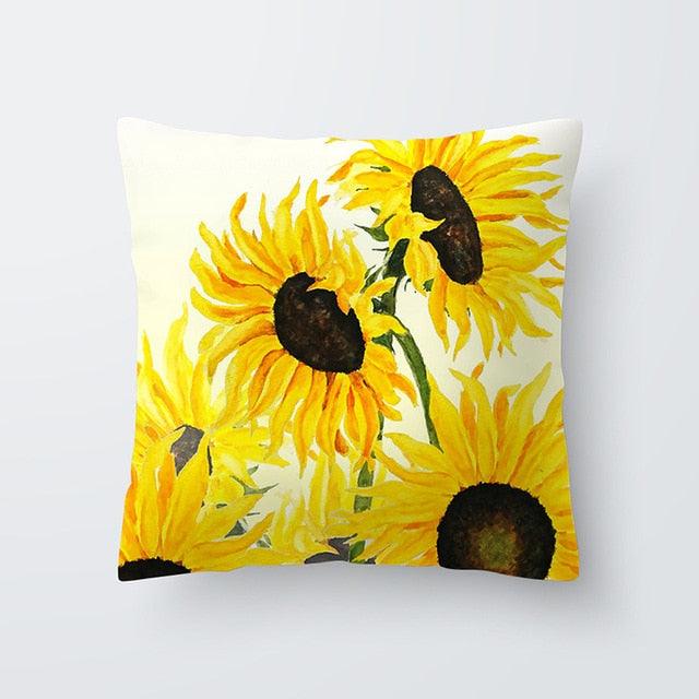 Yellow Pillow Case Cushion Cover Geometric Polyester Pillowcase 45x45CM