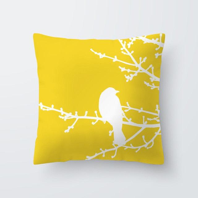 Yellow Pillow Case Cushion Cover Geometric Polyester Pillowcase 45x45CM