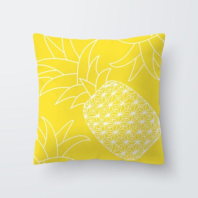 Yellow Pillow Case Cushion Cover Geometric Polyester Pillowcase 45x45CM