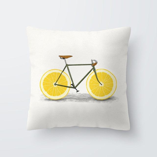 Yellow Pillow Case Cushion Cover Geometric Polyester Pillowcase 45x45CM