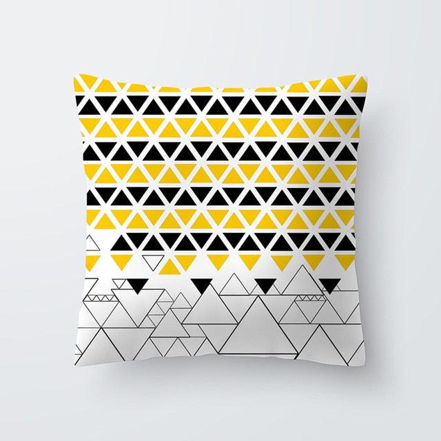 Yellow Pillow Case Cushion Cover Geometric Polyester Pillowcase 45x45CM