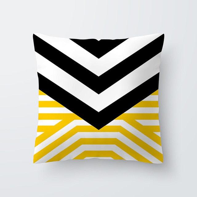 Yellow Pillow Case Cushion Cover Geometric Polyester Pillowcase 45x45CM