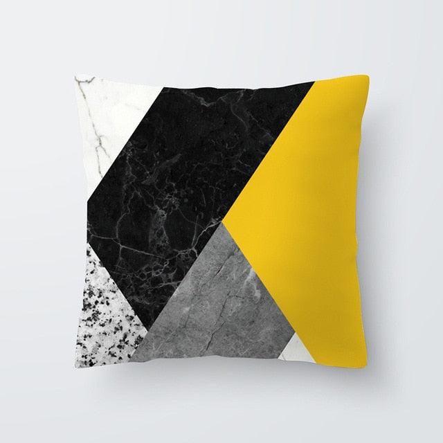 Yellow Pillow Case Cushion Cover Geometric Polyester Pillowcase 45x45CM